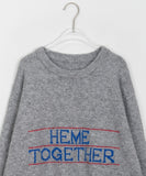 Paho Lettering Round Wool Knit