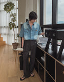 Frue Vintage Washing Denim Half Shirt