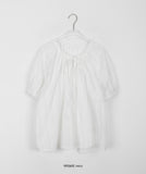 Kekoi Ribbon Puff Short Sleeve Blouse