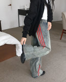 Biggie Hip Line Diagonal Track Denim Pants