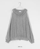 Mikel Track Linen Hood Zip-Up Cardigan