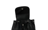 Hitch Daily Black Leather Mini Backpack