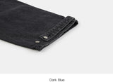 Multi cargo hem snap button heavy denim pants