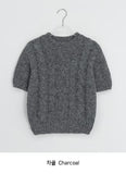 Jupa Cable Wool Short Sleeve Knit