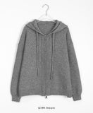 Mayui Two-Way Over Knit Hood Zip-Up