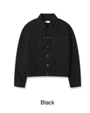 Ruped cropped washed jacket