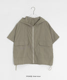 Delmona Nylon Hood Zip-Up Wind Jumper
