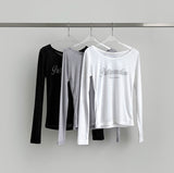 Print Lettering See-through Long Sleeve T-shirt