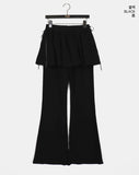 [Fake Layered] Cutin Ribbon Skirt Leggings Pile Skirt Pants