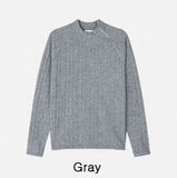 Linked Shoulder Zipper Ribbed Half-Neck Knit