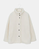 Harking High Neck Button Fleece Fur Loose Fit Jumper