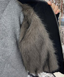 Rat Fur Hooded Bomber Jacket