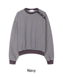 Cardil Button Stripe Sweatshirt