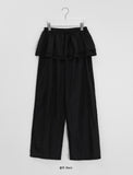 Hyuk Nylon Tiered Banding Skirt Pants