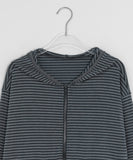 [BAONHAUS] Jenen Stripe Hood Zip-up