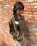 Luken Semi-Crop Washed Collar Jacket