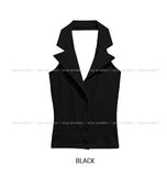 Casey Collar Halter Neck Crop Top