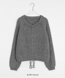 Toony string two-way knit zip-up