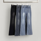 Boot Cut Fit Bonding Brushed Banding Denim Pants