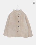 Plon Fluffy Half-Neck Midi Fur Coat Jacket
