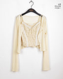 [SET] Idylle Vintage Lace Sleeveless Button Cardigan Set