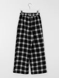 Roncoy Banding Brushed Check Wide Pants