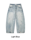B-Ed Cut Curved Denim Pants