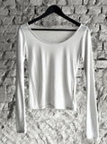 See-through deep round neck tee