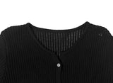 Detting Round V-Neck Knit Cardigan