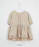 Pombo Tiered Frill Over Fit Short Sleeve Puff Blouse