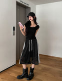 [U-BASIC/1+1] Roundy Slim U-neck Cap Sleeve Short Sleeve