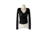Handy Snap See-through Wrap Hood Knit