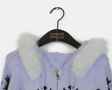 Leku Snowflake Nordic Cable Bell Fur Knit Zip-up