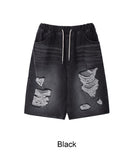 Arpa Damaged Bermuda Denim Pants