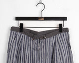 Lafec Stripe Color Matching String Long Wide Pants