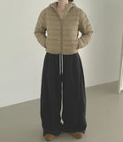 Winter Folding Pintuck Two-Way Wide Jogger Banding Brushed Pants
