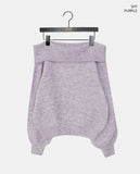 Jonu off-shoulder loose fit long sleeve knit