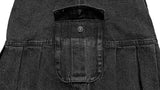 Kanko Two-Pocket Black Denim Mini Skirt