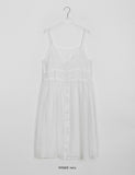 Chyuiko Pintuck Lace Layered Button Long One Piece