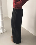 Syner pin tuck cotton wide pants