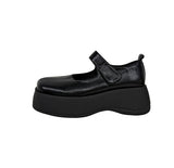 6cm Round Platform Sole Mary Jane Loafers