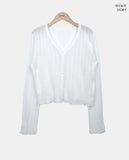 Noir Wavy Ribbed Cardigan