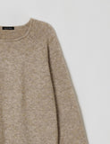 HAIRY WARM BOAT NECK KNIT