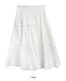 LACE SHIRRING FLARE SK