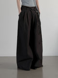 Teve Pintuck Wide Cotton Pants
