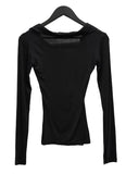 Allv See-Through Unbalanced Collar Tee