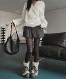 Jerry Double Button Pleated Skirt Pants
