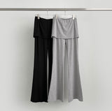 Layered Skirt Leggings Bootcut Banding Pants