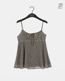 [MADE] Ien Vintage Velvet Ribbon Flower Flower Sleeveless Blouse