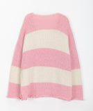 Rutina Stripe V-neck Over Knit